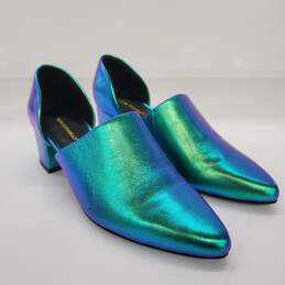 Intentionally  Blank Limited Edition Holographic Colorful Almond Toe Heel Loafers Women's Size 8 alternative image