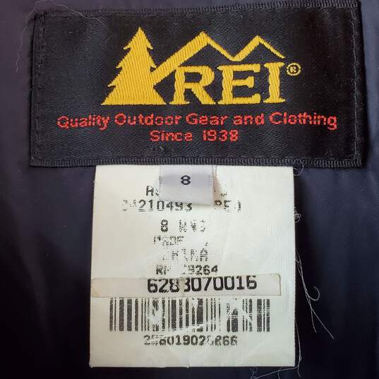 REI Red Hooded Puffy Rain Coat Size 8 image number 3