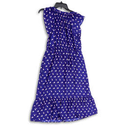Womens Blue Pink Floral Flutter Sleeve V-Neck Fit & Flare Dress Size Small alternative image