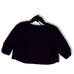 Womens Purple Long Sleeve Open Front Cropped Cardigan Sweater Size XL alternative image