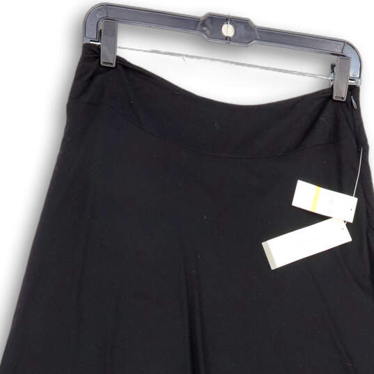 NWT Womens Black Elastic Waist Hi-Low Hem Pull-On Stretch Maxi Skirt Size SP image number 3