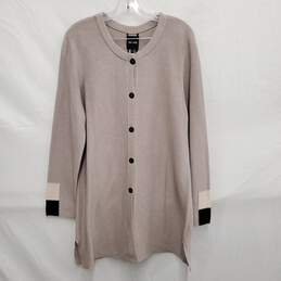 NWT Nic + Zoe WM's Long Sleeve Walnut Cream Button Up Cardigan Sweater Size XL