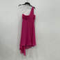NWT Womens Pink One Shoulder Pleated Asymmetrical Hem Mini Dress Size 12 image number 2