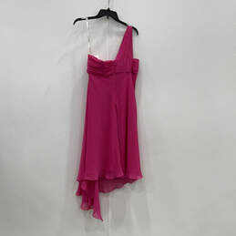 NWT Womens Pink One Shoulder Pleated Asymmetrical Hem Mini Dress Size 12 alternative image