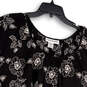 NWT Womens Black Floral Short Sleeve Round Neck Pullover Blouse Top Size 2X image number 2