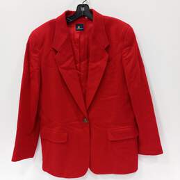 Liz Sport Red Wool Dress Jacket Size 10