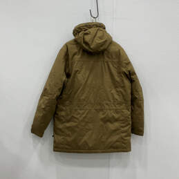 Mens Brown Long Sleeve Pockets Hooded Full-Zip Parka Jacket Size Large alternative image