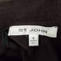 St. John WM's Burgundy Cropped Rib Paneled Mock Neck Sweater Size M image number 3