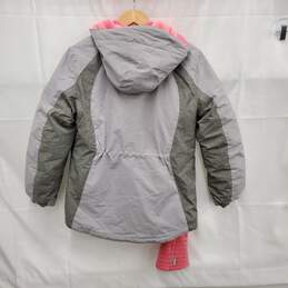 NWT Gerry's 3 in 1 Girls Youth Winter Hooded Grey & Pink Insulted Parka w Reversible Knit Pink Beanie  Size L 14-16 alternative image