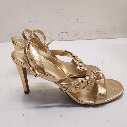 Michael Kors Tricia Leather Sandals Pale Gold 10 image number 1
