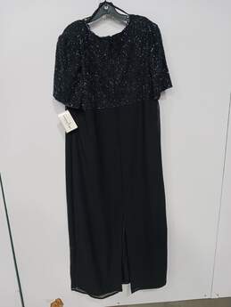Laurence Kazar Women's Black Beaded Polyester Dress Size 2X alternative image