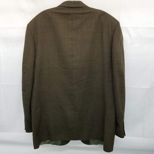 AUTHENTICATED Oscar de la Renta Brown Mens Tweed Wool Suit Jacket image number 2