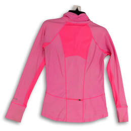 Womens Pink 1/4 Zip Mock Neck Thumbholes Long Sleeve Pullover T-Shirt Sz XS alternative image
