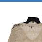 Eileen Fisher Womens Cream Crochet Long Sleeve V-Neck Tunic Blouse Top Size M image number 4
