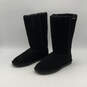 Womens Black Suede Round Toe Pull On Lined Snow Boots Size 10 image number 3
