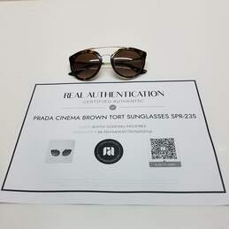 AUTHENTICATED Prada Cinema Brown Tort Sunglasses SPR-23S