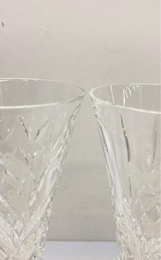 Waterford Champaign Pair of Crystal 12th Edition Holiday Etched Glassware image number 6