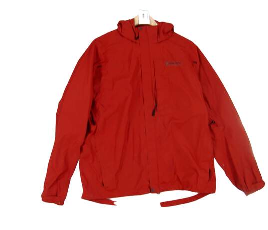 Timberland Mens Orange Long Sleeve Flap Pocket Full Zip Hooded Jacket Size S image number 1