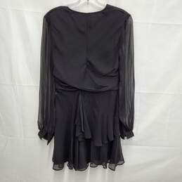 NWT ASOS WM's Black Long Sleeve Wrap Waist Double Layer Mini Dress Size 8 alternative image