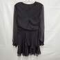 NWT ASOS WM's Black Long Sleeve Wrap Waist Double Layer Mini Dress Size 8 image number 2