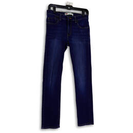 Womens Blue 510 Denim Dark Wash Pockets Straight Leg Jeans Size 16