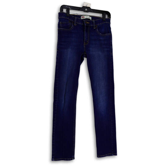 Womens Blue 510 Denim Dark Wash Pockets Straight Leg Jeans Size 16 image number 1