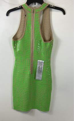 NWT BCBGMaxazria Womens Brown Green V Neck Sleeveless Mini Dress Size XS alternative image
