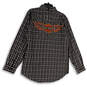 NWT Mens Black Gray Long Sleeve Spread Collar Button-Up Shirt Size Small image number 2
