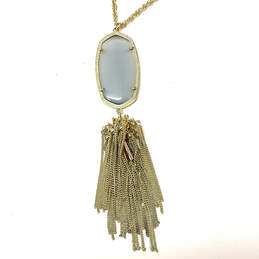 Designer Kendra Scott Gold-Tone Rayne Ivory Tassel Pendant Necklace