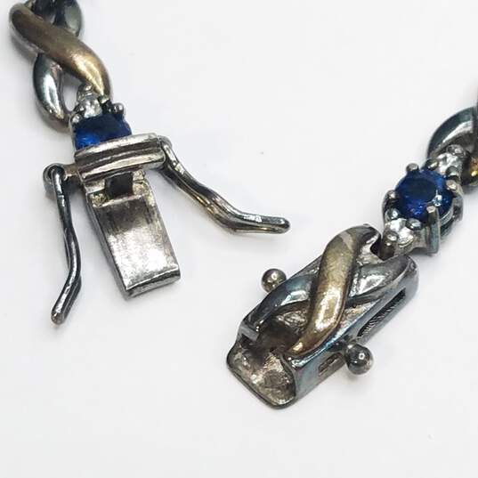 Ross - Simons Sterling Silver Melee Diamond Asst. Gemstone Infinity Link 7 1/2 Bracelet 9.2g image number 4