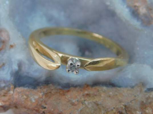 Fancy 14k Yellow Gold Diamond Accent Ring 1.9g image number 2