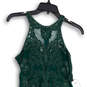 NWT Womens Green Beaded Round Neck Back Zip Knee Length Sheath Dress Size S image number 3