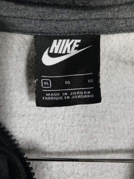 Nike Full Zip Hooded Gray Fleece Athletic Jacket Size XL image number 3