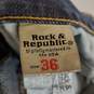 Rock & Republic Men Dark Wash Straight Baggy Jeans sz 36 image number 4
