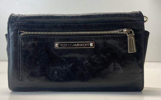 Rebecca Minkoff Leather Chain Clutch Wallet Black image number 1