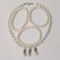 Faux Pearl Necklace and Bracelet Costume Jewelry Collection image number 2