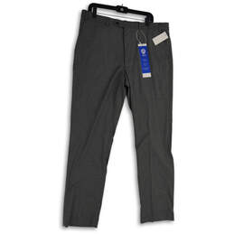 NWT Womens Gray Flat Front Stretch Slim Fit Dress Pants Size 38Wx34L