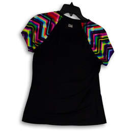 Womens Black Short Sleeve V-Neck Stretch Pullover T-Shirt Size Small alternative image