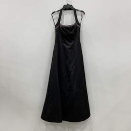 Womens Black Sleeveless Halter Neck Back Zip A-Line Dress Size 5/6