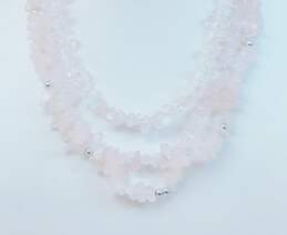 Artisan Silvertone Rose Quartz Faceted & Teardrop Beaded Toggle & Ball Bead Necklaces Variety 97.3g