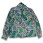 Womens Multicolor Paisley Collared Button Front Blouse Top Size XXL image number 2