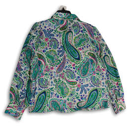 Womens Multicolor Paisley Collared Button Front Blouse Top Size XXL alternative image