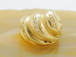 Elegant 14K Yellow Gold Diamond Accent Swirl Ring 19.0g