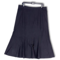 Womens Black Elastic Waist Flat Front Pull-On Long Flare Skirt Size Large alternative image