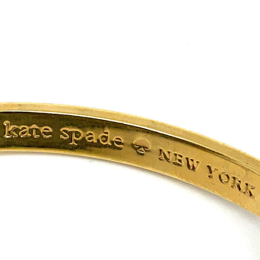 Designer Kate Spade Gold-Tone Clear Rhinestone Studded Bangle Bracelet image number 4
