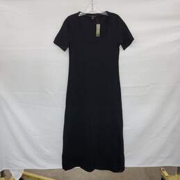 J. Crew Black Cotton Short Sleeved Maxi Dress WM Size XS NWT