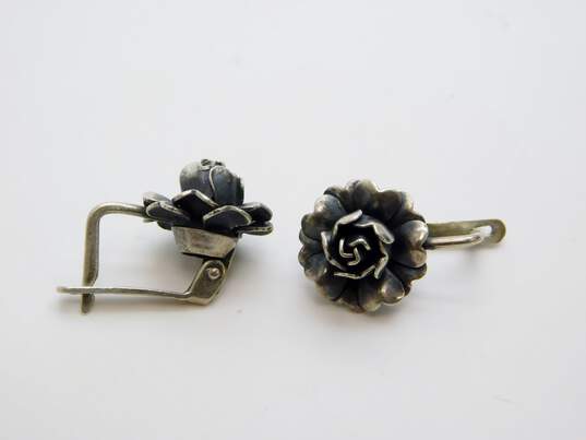 Artisan Sterling Silver Citrine Jasper & Glass Necklace Floral Earrings & Leaf Ring 95.1g image number 2