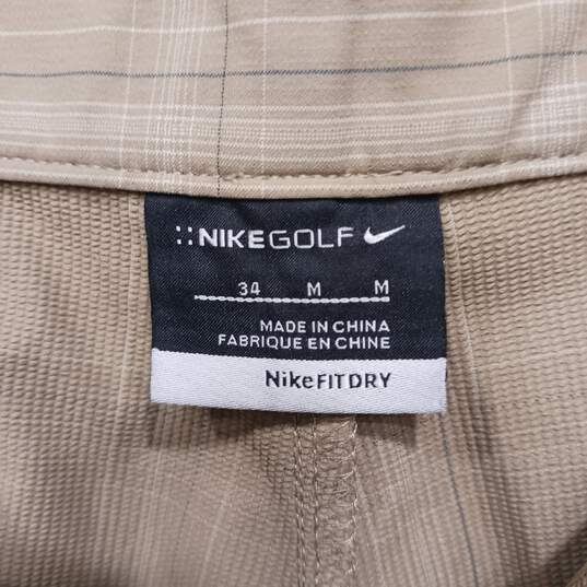 Nike Golf Men's Tan Plaid Golf Shorts Size 34/M image number 4