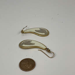 Designer Laurel Burch Gold-Tone Cream Swallow Large Teardrop Drop Earrings alternative image