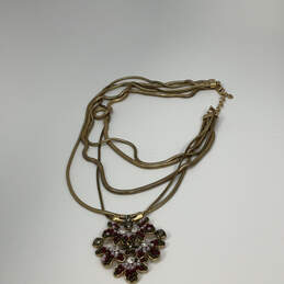 Designer Stella & Dot Gold-Tone Multistrand Crystal Stone Pendant Necklace alternative image
